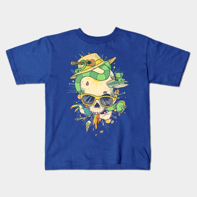 Summer Skullin' Kids T-Shirt by Demented